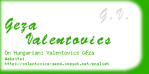 geza valentovics business card